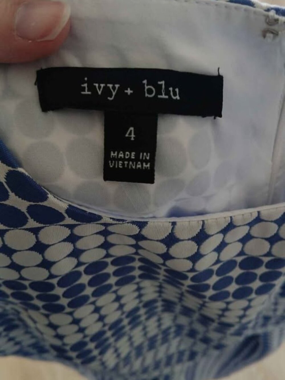 Ivy + blu size 4 polka dot summer dress knee high office church sleeveless Purpl - Picture 3 of 3